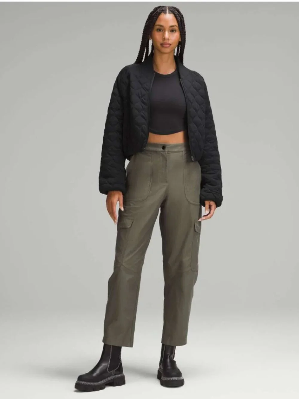 Lululemon NWT Quilted Bomber Jacket Black Size 8